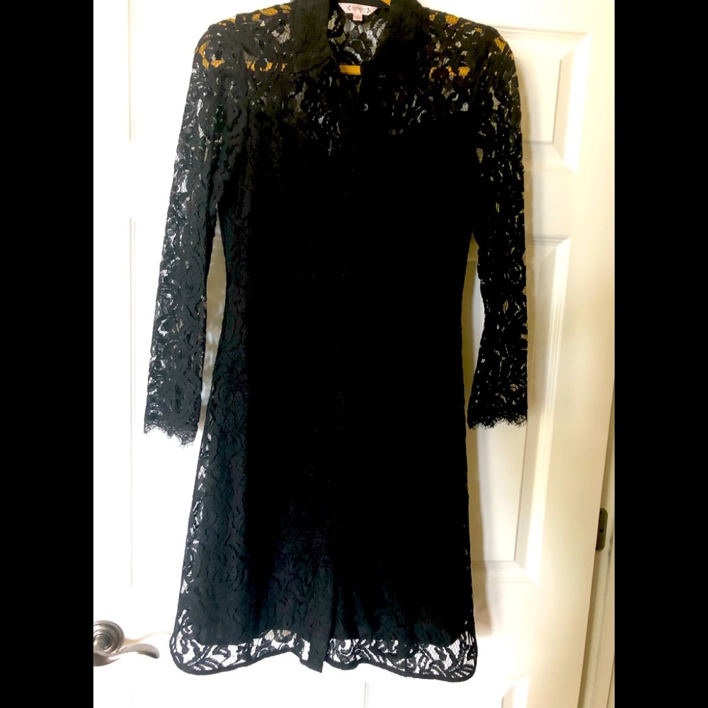 Black lace dress by Nannette Lepore